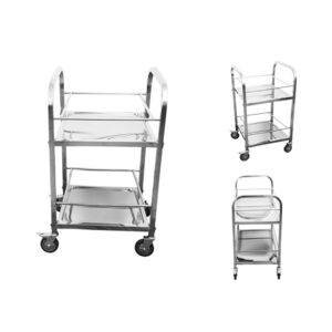 SOGA 2X 2 Tier 500x500x950 Stainless Steel Square Tube Drink Wine Food Utility Cart, Business & Industrial, Food Service, Food Service Carts, , ,  - AU DEPOT 2