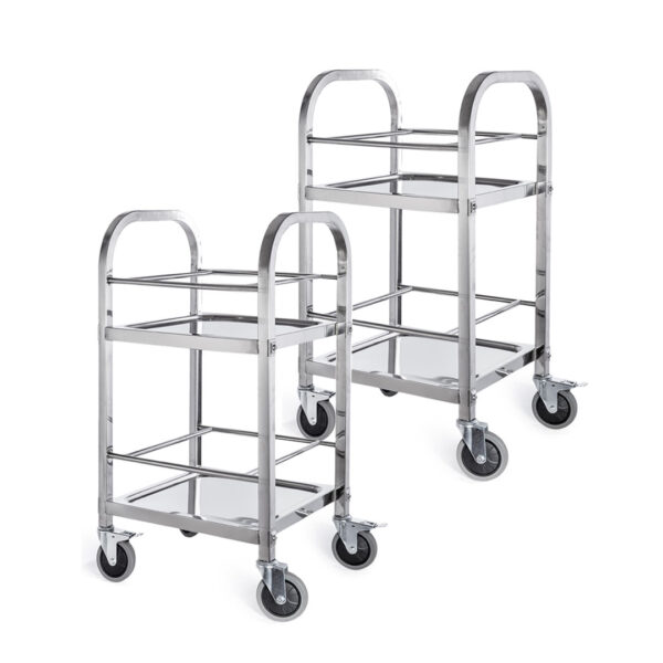 SOGA 2X 2 Tier 500x500x950 Stainless Steel Square Tube Drink Wine Food Utility Cart, Business & Industrial, Food Service, Food Service Carts, , ,  - AU DEPOT 1