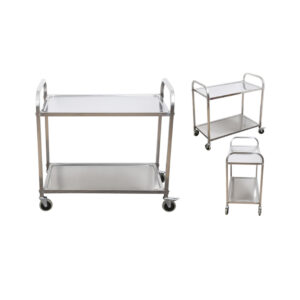 SOGA 2X 2 Tier 75x40x83.5cm Stainless Steel Kitchen Dinning Food Cart Trolley Utility Small, Business & Industrial, Food Service, Food Service Carts, , ,  - AU DEPOT 2