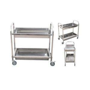 SOGA 2X 2 Tier 75x40x83cm Stainless Steel Kitchen Trolley Bowl Collect Service Food Cart Small, Business & Industrial, Food Service, Food Service Carts, , ,  - AU DEPOT 2