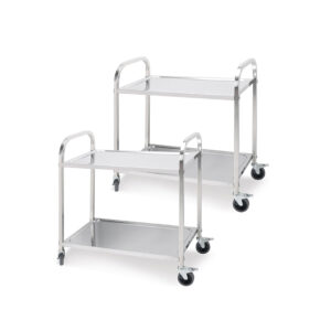 SOGA 2X 2 Tier 81x46x85cm Stainless Steel Kitchen Dining Food Cart Trolley Utility Round Small FoodCart1105X2 AU DEPOT - AU DEPOT