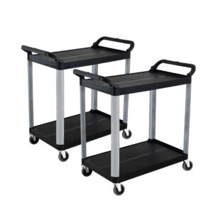 SOGA 2X 2 Tier Food Trolley Portable Kitchen Cart Multifunctional Big Utility Service with wheels 845x430x940mm Black, Business & Industrial, Food Service, Food Service Carts, , ,  - AU DEPOT 1