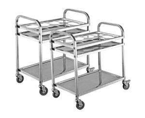 SOGA 2X 2 Tier Stainless Steel 8 Compartment Kitchen Seasoning Car Service Trolley Condiment Holder Cart Spice Bowl FoodCart1209X2 AU DEPOT - AU DEPOT