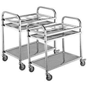 SOGA 2X 2 Tier Stainless Steel 8 Compartment Kitchen Seasoning Car Service Trolley Condiment Holder Cart Spice Bowl, Business & Industrial, Food Service, Food Service Carts, , ,  - AU DEPOT 1