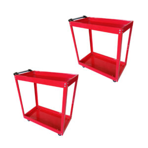 SOGA 2X 2 Tier Tool Storage Cart Portable Service Utility Heavy Duty Mobile Trolley Red ToolCart605X2 AU DEPOT - AU DEPOT