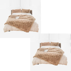 SOGA 2X 200cm Light Camel Fur Fuzzy Super Soft and Cozy Fluffy Throw Blanket, Home, Bed Linen, Throws And Blankets, Blankets, ,  - AU DEPOT 1