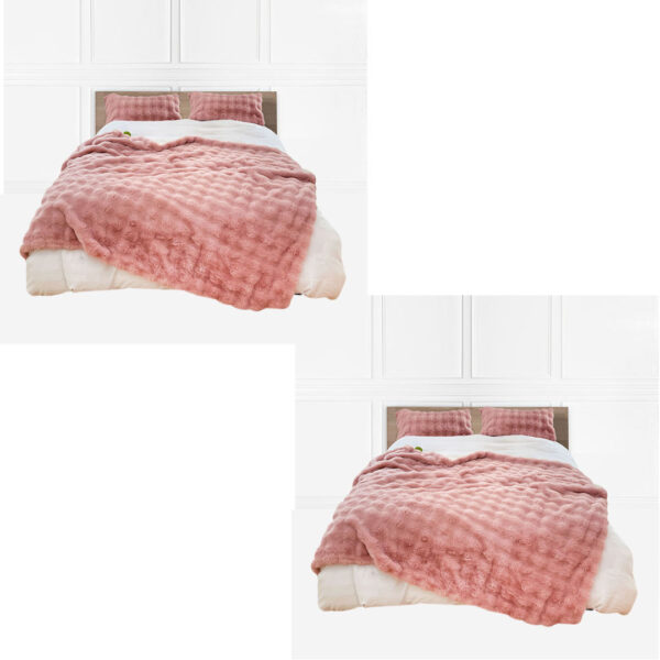 SOGA 2X 200cm Pink Fur Fuzzy Super Soft and Cozy Fluffy Throw Blanket, Home, Bed Linen, Throws And Blankets, Blankets, ,  - AU DEPOT 1