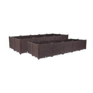 SOGA 2X 200cm Raised Planter Box Vegetable Herb Flower Outdoor Plastic Plants Garden Bed Deepen PlantBox10DX2 AU DEPOT - AU DEPOT