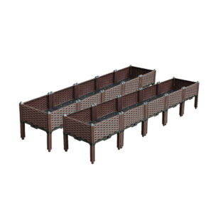 SOGA 2X 200cm Raised Planter Box Vegetable Herb Flower Outdoor Plastic Plants Garden Bed with Legs PlantBox5EX2 AU DEPOT - AU DEPOT