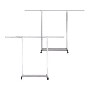 SOGA 2X 200cm Stainless Steel Floor Standing Clothes Rack Durable and Space Saving Laundry Organizer BSXG2526X2 AU DEPOT - AU DEPOT