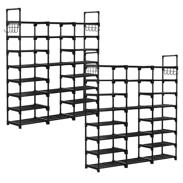 SOGA 2X 21-Shelf Tier Shoe Storage Shelf Space-Saving Caddy Rack Organiser with Handle, Furniture, Storage & Shelving, Shoe Storage, , ,  - AU DEPOT 1