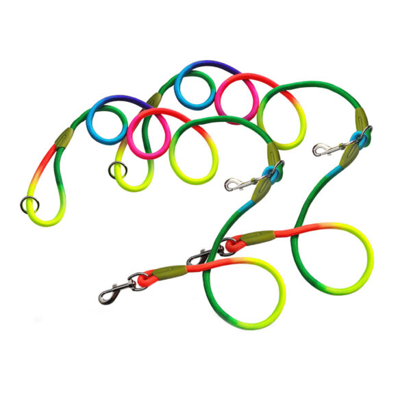 SOGA 2X 220cm Multifunction Hands-Free Rope Pet Cat Dog Puppy Double Ended Leash for Walking Training Tracking Obedience Rainbow, Pets, Dog, Pet Accessories, Dog Collars, ,  - AU DEPOT 1