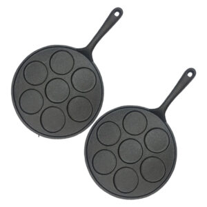 SOGA 2X 23cm Cast Iron Takoyaki Fry Pan Octopus Balls Maker 7 Hole Cavities Grill Mold Frying Pans ZPai022X2 AU DEPOT Frying Pans - AU DEPOT