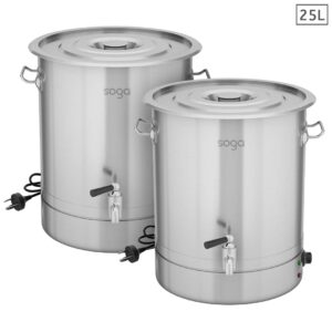 SOGA 2X 25L Stainless Steel URN Commercial Water Boiler 2200W toasters kettles Urn842X2 AU DEPOT toasters & kettles - AU DEPOT