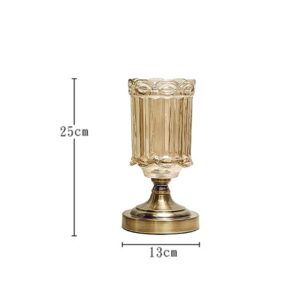 SOGA 2X 25cm Transparent Glass Flower Vase with Metal Base Filler Vase, Home & Living, Home Decor, Vases, , ,  - AU DEPOT 2