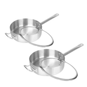 SOGA 2X 26cm Stainless Steel Saucepan Sauce pan with Glass Lid and Helper Handle Triple Ply Base Cookware, home & living, kitchen & dining, cookware, saucepans, ,  - AU DEPOT 1