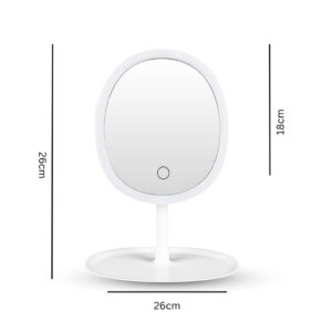 SOGA 2X 26cm White Oval Smart LED Makeup Bedroom Table Vanity Mirror Tricolor Adjustable Light, Home, Bathroom, Bathroom Accessories, Bathroom Storage, ,  - AU DEPOT 2