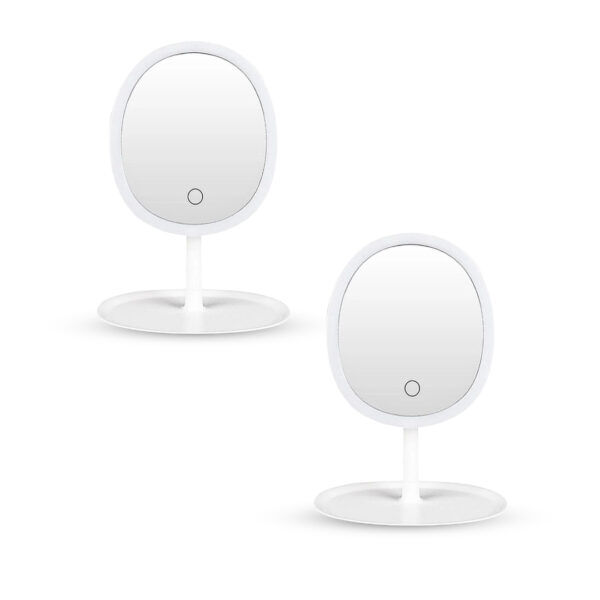 SOGA 2X 26cm White Oval Smart LED Makeup Bedroom Table Vanity Mirror Tricolor Adjustable Light, Home, Bathroom, Bathroom Accessories, Bathroom Storage, ,  - AU DEPOT 1