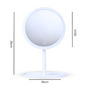 SOGA 2X 26cm White Round Smart LED Makeup Bedroom Table Vanity Mirror Tricolor Adjustable Light, Home, Bathroom, Bathroom Accessories, Bathroom Storage, ,  - AU DEPOT 2