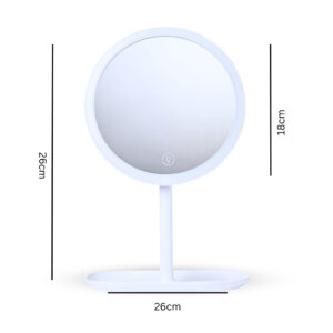 SOGA 2X 26cm White Round Smart LED Makeup Bedroom Table Vanity Mirror Tricolor w/ 5x Magnification, Home, Bathroom, Bathroom Accessories, Bathroom Storage, ,  - AU DEPOT 2