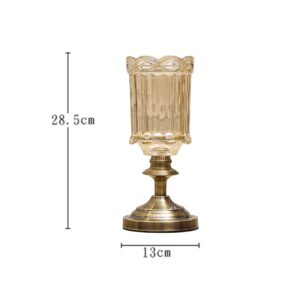 SOGA 2X 28cm Transparent Glass Flower Vase with Metal Base Filler Vase, Home & Living, Home Decor, Vases, , ,  - AU DEPOT 2