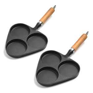 SOGA 2X 3 Mold Cast Iron Breakfast Fried Egg Pancake Omelette Fry Pan Frying Pans ZPaiB4X2 AU DEPOT Frying Pans - AU DEPOT