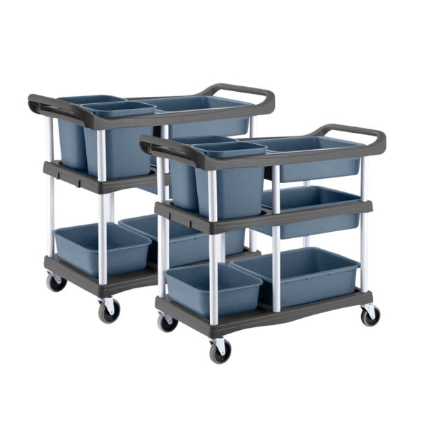 SOGA 2X 3-Tier Commercial Soiled Food Trolley Dirty Plate Cart Five Buckets Kitchen Food Utility, Business & Industrial, Food Service, Food Service Carts, , ,  - AU DEPOT 1