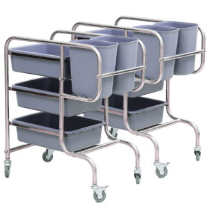 SOGA 2X 3 Tier Food Trolley Food Waste Cart Five Buckets Kitchen Food Utility 80x43x89cm Round, Business & Industrial, Food Service, Food Service Carts, , ,  - AU DEPOT 1