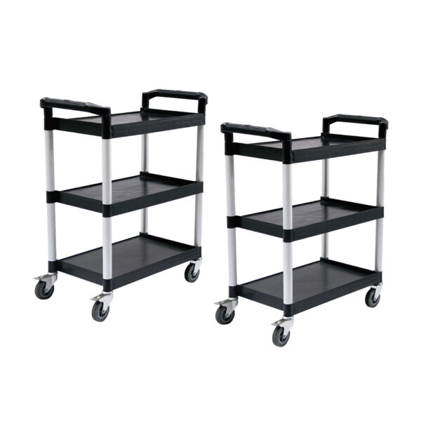 SOGA 2X 3 Tier Food Trolley Portable Kitchen Cart Multifunctional Big Utility Service with wheels 830x420x950mm Black, Business & Industrial, Food Service, Food Service Carts, , ,  - AU DEPOT 1