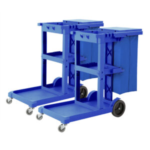 SOGA 2X 3 Tier Multifunction Janitor Cleaning Waste Cart Trolley and Waterproof Bag Blue FoodCart033GWBlueX2 AU DEPOT - AU DEPOT