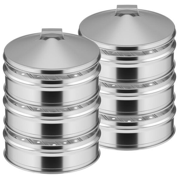 SOGA 2X 3 Tier Stainless Steel Steamers With Lid Work inside of Basket Pot Steamers 25cm, home & living, kitchen & dining, cookware, steamers, ,  - AU DEPOT 1