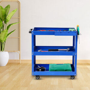 SOGA 2X 3 Tier Tool Storage Cart Portable Service Utility Heavy Duty Mobile Trolley Blue, Garden, Tools & Hardware, Garage Storage & Organisation, Tool Organisers, , ,  - AU DEPOT 2