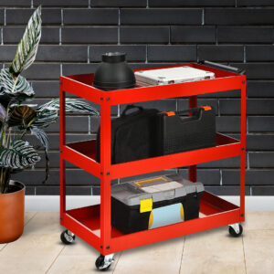 SOGA 2X 3 Tier Tool Storage Cart Portable Service Utility Heavy Duty Mobile Trolley Red, Garden, Tools & Hardware, Garage Storage & Organisation, Tool Organisers, , ,  - AU DEPOT 2