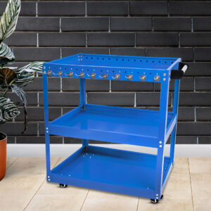 SOGA 2X 3 Tier Tool Storage Cart Portable Service Utility Heavy Duty Mobile Trolley with Hooks Blue, Garden, Tools & Hardware, Garage Storage & Organisation, Tool Organisers, , ,  - AU DEPOT 2