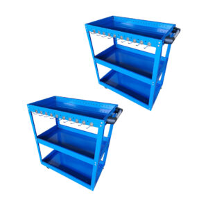 SOGA 2X 3 Tier Tool Storage Cart Portable Service Utility Heavy Duty Mobile Trolley with Hooks Blue, Garden, Tools & Hardware, Garage Storage & Organisation, Tool Organisers, , ,  - AU DEPOT 1