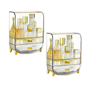 SOGA 2X 3 Tier Transparent Multifunctional Countertop Cosmetic Storage Makeup Perfume Skincare Display Stand Shelf Drawer Type Organiser Bathroom Storage BathC125X2 AU DEPOT Bathroom Storage - AU DEPOT