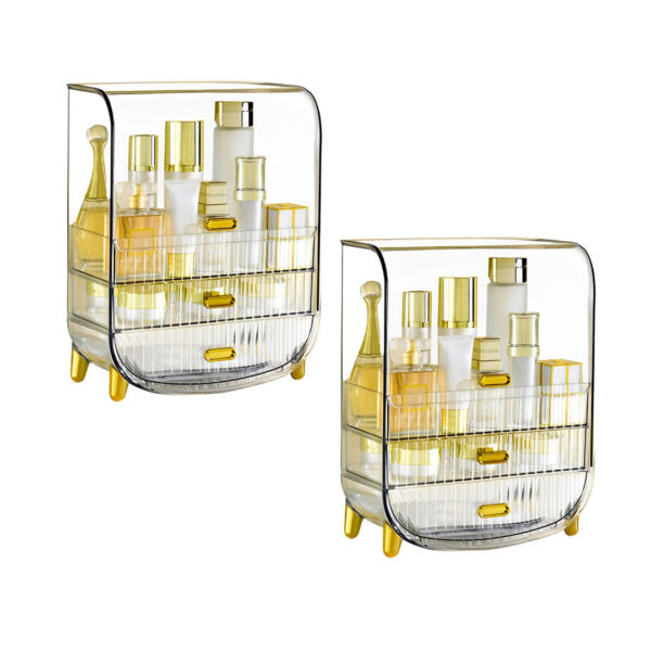 SOGA 2X 3 Tier Transparent Multifunctional Countertop Cosmetic Storage Makeup Perfume Skincare Display Stand Shelf Drawer Type Organiser, Home, Bathroom, Bathroom Accessories, Bathroom Storage, ,  - AU DEPOT 1