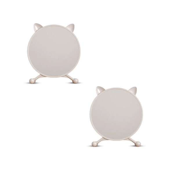 SOGA 2X 30cm White Smart Makeup Bedroom Table Mirror Cat Ear Style No LED Light, Home, Bathroom, Bathroom Accessories, Bathroom Storage, ,  - AU DEPOT 1