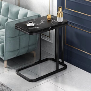 SOGA 2X 30x50cm Black Ceramic Sofa Side Square Mini Table w/ Black Metal Legs, Furniture, Living Room Furniture, Tables, , ,  - AU DEPOT 2