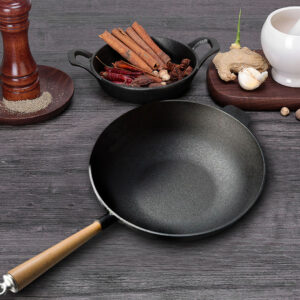 SOGA 2X 31cm Commercial Cast Iron Wok Round Bottom FryPan Home Cooking Skillet, Home & Living, Kitchen & Dining, Cookware, Frying Pans, ,  - AU DEPOT 2