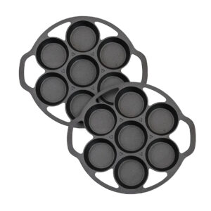 SOGA 2X 32cm Cast Iron Takoyaki Fry Pan Octopus Balls Maker 7 Hole Cavities Grill Mold, Home & Living, Kitchen & Dining, Cookware, Frying Pans, ,  - AU DEPOT 1