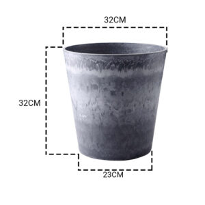 SOGA 2X 32cm Weathered Grey Round Resin Plant Flower Pot in Cement Pattern Planter Cachepot for Indoor Home Office, Home & Living, Home Decor, Indoor Pots, Planters and Plant Stands, , ,  - AU DEPOT 2