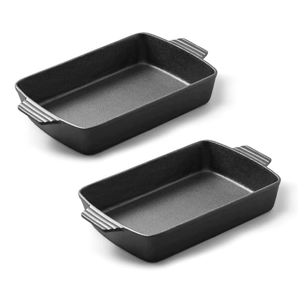 SOGA 2X 33cm Cast Iron Rectangle Bread Cake Baking Dish Lasagna Roasting Pan, Home & Living, Kitchen & Dining, Bakeware, Baking Dishes, ,  - AU DEPOT 1