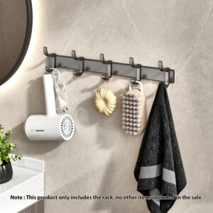 SOGA 2X 37cm Wall Mounted Towel Rack Space-Saving Hanger Organiser with Durable Hooks, Home, Bathroom, Bathroom Accessories, Bathroom Storage, ,  - AU DEPOT 2