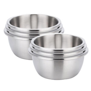 SOGA 2X 3Pcs Deepen Matte Stainless Steel Stackable Baking Washing Mixing Bowls Set Food Storage Basin Mixing Bowls Bowl888X2 AU DEPOT Mixing Bowls - AU DEPOT