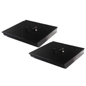 SOGA 2X 4 Bills 8 Coins Cash Tray With Lockable Lid Heavy Duty Spare Cash Tray Black Cash Register POS Terminal Accessories CashDrawerWithLidX2 AU DEPOT Cash Register & POS Terminal Accessories - AU DEPOT