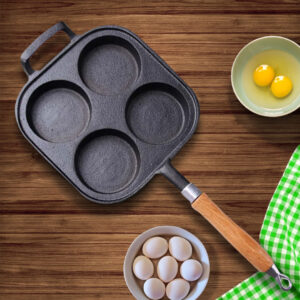 SOGA 2X 4 Mold Cast Iron Breakfast Fried Egg Pancake Omelette Fry Pan, Home & Living, Kitchen & Dining, Cookware, Frying Pans, ,  - AU DEPOT 2