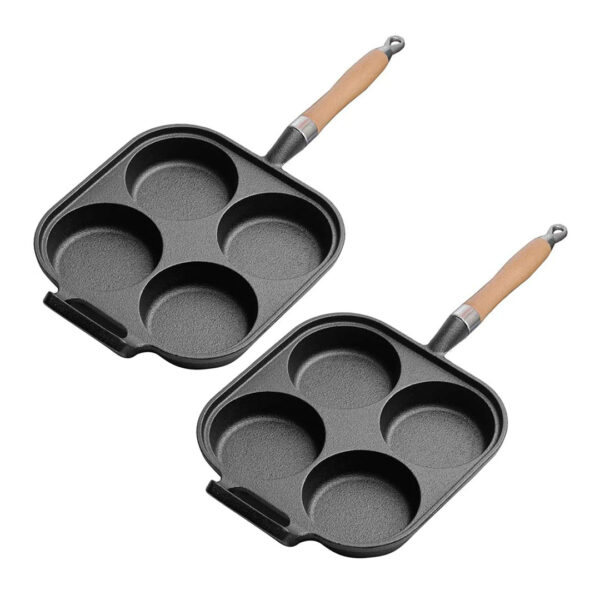 SOGA 2X 4 Mold Cast Iron Breakfast Fried Egg Pancake Omelette Fry Pan, Home & Living, Kitchen & Dining, Cookware, Frying Pans, ,  - AU DEPOT 1