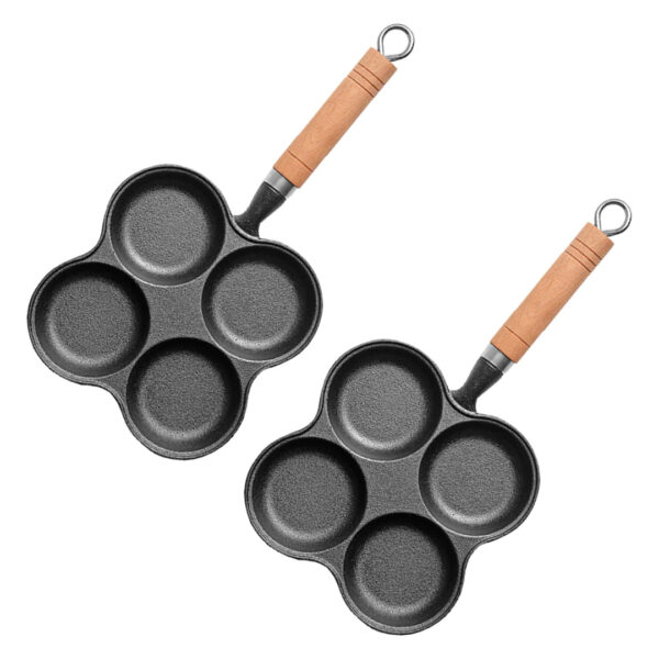 SOGA 2X 4 Mold Multi-Portion Cast Iron Breakfast Fried Egg Pancake Omelet Fry Pan, Home & Living, Kitchen & Dining, Cookware, Frying Pans, ,  - AU DEPOT 1