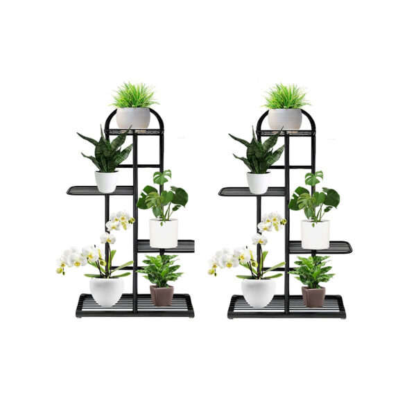 SOGA 2X 4 Tier 5 Pots Black Metal Plant Stand Flowerpot Display Shelf Rack Indoor Home Office Decor, Home & Living, Home Decor, Indoor Pots, Planters and Plant Stands, , ,  - AU DEPOT 1